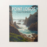 Point Lobos California Vintage Puzzle<br><div class="desc">Point Lobos Vektorgrafik Design. Das Meer in der Nähe von Point Lobos gilt als einer der besten Tauchspots auf der Halbinsel Monterey und entlang der kalifornischen Küste.</div>