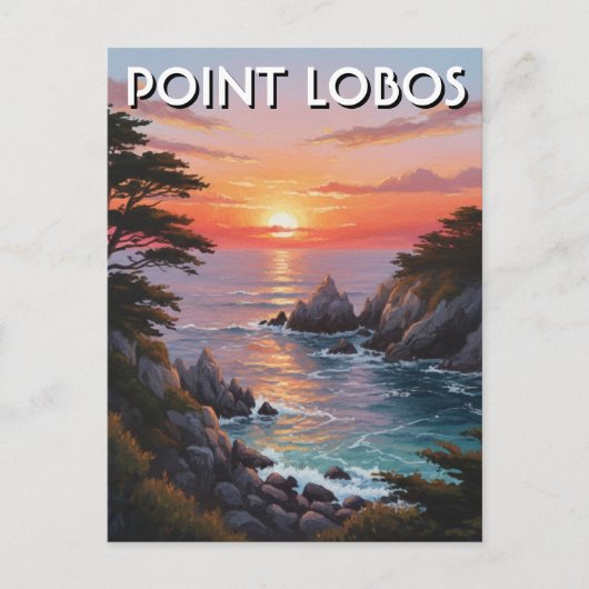 Point Lobos Kalifornien Reise Postkarte (Vorderseite)