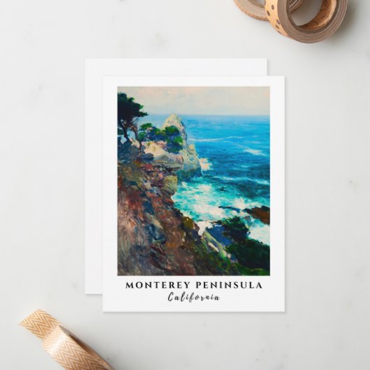 Point Lobos Monterey Halbinsel Kalifornien Küste Mitteilungskarte (Vorderseite/Rückseite Beispiel)