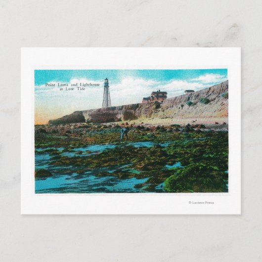 Point Loma and Lighthouse at Low Tide Postkarte (Vorderseite)