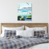 Point Loma Rocks Waves and Seagulls Leinwanddruck (Insitu (Schlafzimmer))
