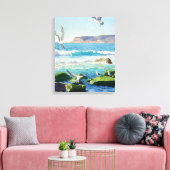 Point Loma Rocks Waves and Seagulls Leinwanddruck (Insitu (Wohnzimmer))