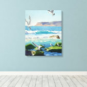 Point Loma Rocks Waves and Seagulls Leinwanddruck (Insitu (Holzboden))