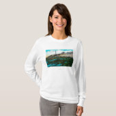 Point Loma und Leuchtturm bei Ebbe T-Shirt (Vorne ganz)
