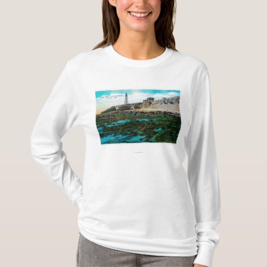 Point Loma und Leuchtturm bei Ebbe T-Shirt (Vorderseite)