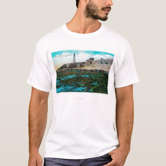 Point Loma und Leuchtturm bei Ebbe T-Shirt (Vorderseite)