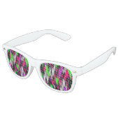Point NEON Green Lila Pink Funky Fun Partybrille (Schrägansicht)