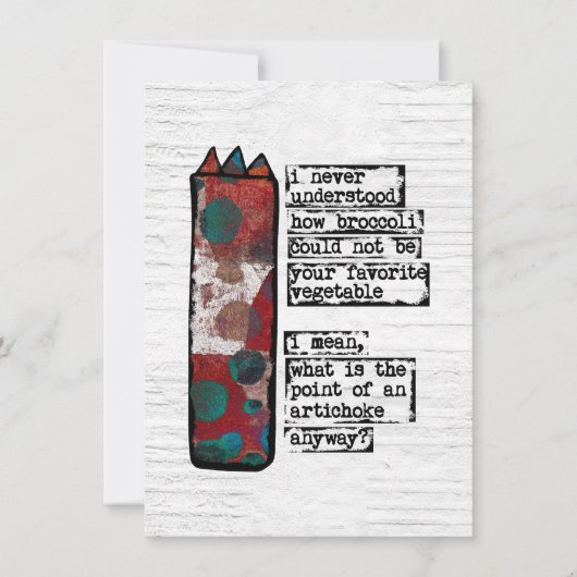Point of a Artichoke Grußkarten Funny Veggie Karte (Vorderseite)