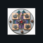 Point of Assembly 3D: Mystical Geometric Artifact Leinwanddruck<br><div class="desc">Step into the third dimension with this evolved vision of the "Point of Assembly." This intricate 3D render transforms abstract spiritual concepts into a tangible mystical mechanism. Featuring glowing blue crystals, a central ruby core encased in ornate gold filigree, and semi-transparent geometric planes, the artwork balances the architectural precision of...</div>