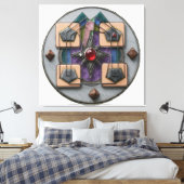 Point of Assembly 3D: Mystical Geometric Artifact Leinwanddruck (Insitu (Schlafzimmer))