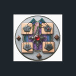 Point of Assembly 3D: Mystical Geometric Artifact Leinwanddruck<br><div class="desc">Step into the third dimension with this evolved vision of the "Point of Assembly." This intricate 3D render transforms abstract spiritual concepts into a tangible mystical mechanism. Featuring glowing blue crystals, a central ruby core encased in ornate gold filigree, and semi-transparent geometric planes, the artwork balances the architectural precision of...</div>