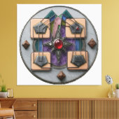 Point of Assembly 3D: Mystical Geometric Artifact Leinwanddruck (Insitu (Wohnzimmer))