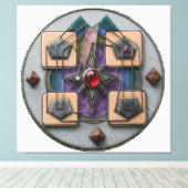Point of Assembly 3D: Mystical Geometric Artifact Leinwanddruck (Insitu (Holzboden))