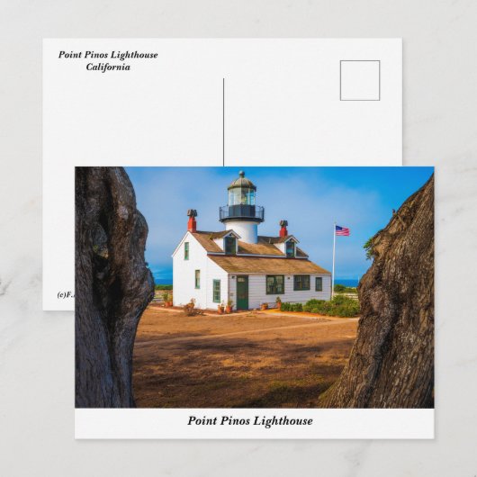 Point Pinos Lighthouse Postkarte (Vorne/Hinten)