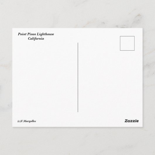 Point Pinos Lighthouse Postkarte (Rückseite)
