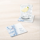 Point Pleasant NJ Map Gastgeschenk Hochzeit Navy B Rechteckiger Pappuntersetzer (Vor Ort)