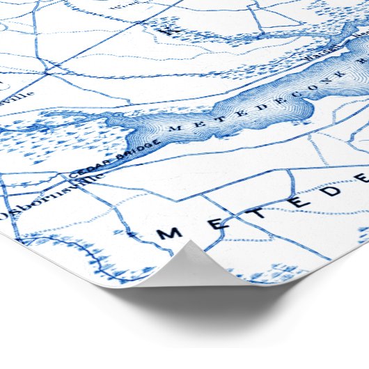 Point Pleasant NJ Wedding Map Gästebuchposter Poster (Ecke)