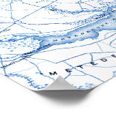 Point Pleasant NJ Wedding Map Gästebuchposter Poster (Ecke)