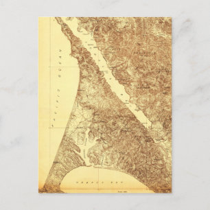 Point Reyes California Vintag Map Postkarte