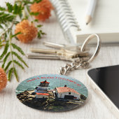 Point Reyes Lighthouse, California Round Schlüssel Schlüsselanhänger (Seite)