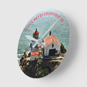 Point Reyes Lighthouse, California Wall Clock Runde Wanduhr (Winkel)