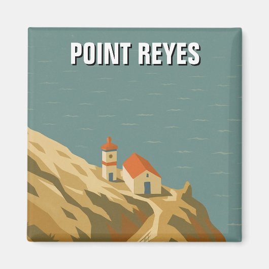 Point Reyes National Seashore Reisen Vintag Magnet (Vorne)