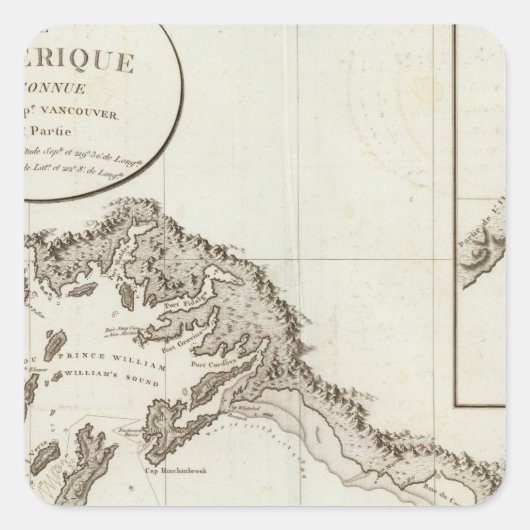 Point Riou bis Point Possession Alaska Quadratischer Aufkleber (Vorderseite)