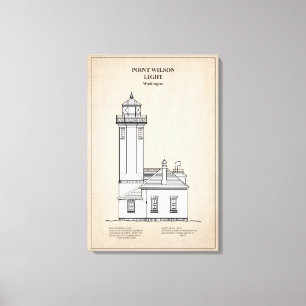 Point Wilson Leuchtturm - Washington - SBD Leinwanddruck