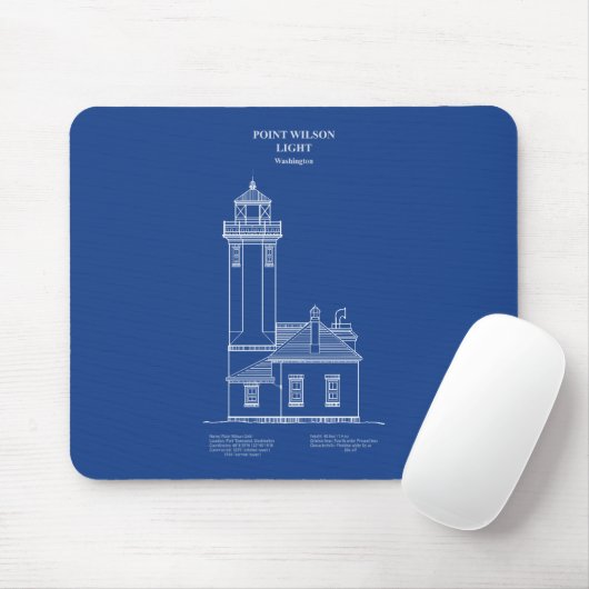 Point Wilson Lighthouse - Washington - AD Mousepad (Mit Mouse)