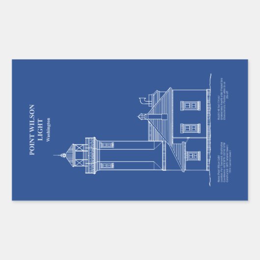 Point Wilson Lighthouse - Washington - AD Rechteckiger Aufkleber (Vorderseite)