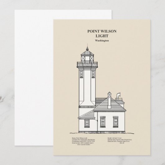 Point Wilson Lighthouse - Washington - SBD Dankeskarte (Vorne/Hinten)