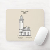 Point Wilson Lighthouse - Washington - SBD Mousepad (Mit Mouse)