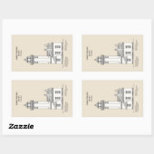 Point Wilson Lighthouse - Washington - SBD Rechteckiger Aufkleber (Blatt)