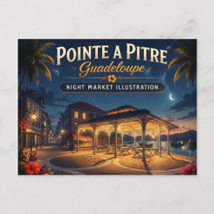 Pointe a Pitre Guadeloupe Illustration Postkarte