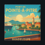 Pointe-à-Pitre Guadeloupe Magnet<br><div class="desc">Andenken von Pointe-à-Pitre Guadeloupe Retro Plakat, das den Hafen von Pointe-à-Pitre in Guadeloupe mit Schiffen, Kreuzfahrtschiffen und tropischen Ambitionen illustriert. Ein farbenfrostiges und elegantes Design, ideal für ein Wanddeo, eine Postkarte oder Andenken an die Französischen Antillen Vintage travel poster of Pointe-à-Pitre harbor in Guadeloupe, featuring cruise ships, sailing boats und...</div>