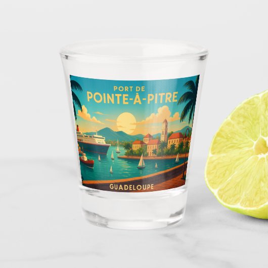 Pointe-à-Pitre Guadeloupe Schnapsglas (Vorderseite)