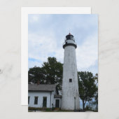 Pointe Aux Barques Lighthouse auf Feiertagskarte (Vorne/Hinten)