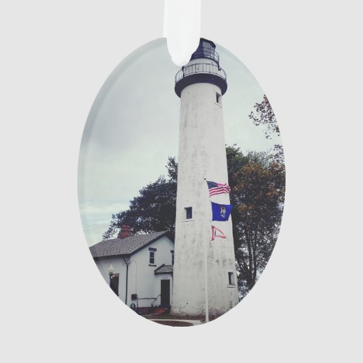 Pointe Aux Barques Lighthouse - Bild auf Ornament (Rückseite)