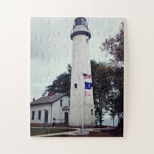 Pointe Aux Barques Lighthouse in Michigan Puzzle (Vertikal)
