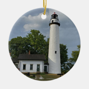 Pointe Aux Barques Lighthouse Keramik Ornament