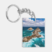 Pointe des Chateaux, Grande-Terre, Guadeloupe #2 Schlüsselanhänger (Vorderseite links)