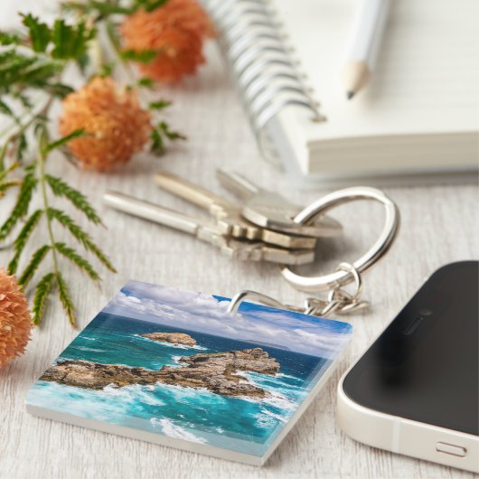 Pointe des Chateaux, Grande-Terre, Guadeloupe #2 Schlüsselanhänger (Vorderseite rechts)