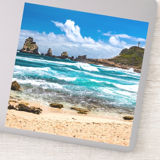 Pointe des Chateaux, Grande-Terre, Guadeloupe Aufkleber (Detail)