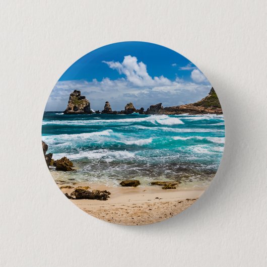 Pointe des Chateaux, Grande-Terre, Guadeloupe Button (Vorderseite)
