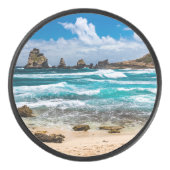 Pointe des Chateaux, Grande-Terre, Guadeloupe Eishockey Puck (Vorderseite)