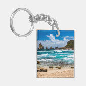 Pointe des Chateaux, Grande-Terre, Guadeloupe Schlüsselanhänger (Vorderseite links)