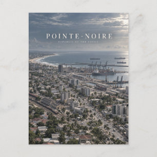 Pointe-Noire Kino-Monochrom-Stadt Kunst Postkarte