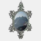 Pointe Percee Morzin Frankreich Holiday Card Poste Schneeflocken Zinn-Ornament (Links)