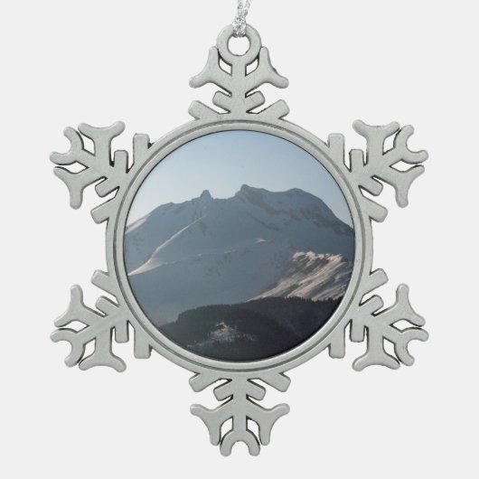 Pointe Percee Morzin Frankreich Holiday Card Poste Schneeflocken Zinn-Ornament (Vorderseite)