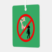 Pointe Shoes Warning Sea Green Ornament Aus Metall (Vorderseite links)